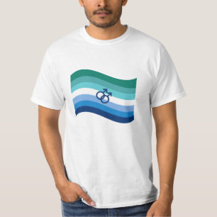 T-shirt Drapeau azur ondoyant de la fierté de l'amour gay