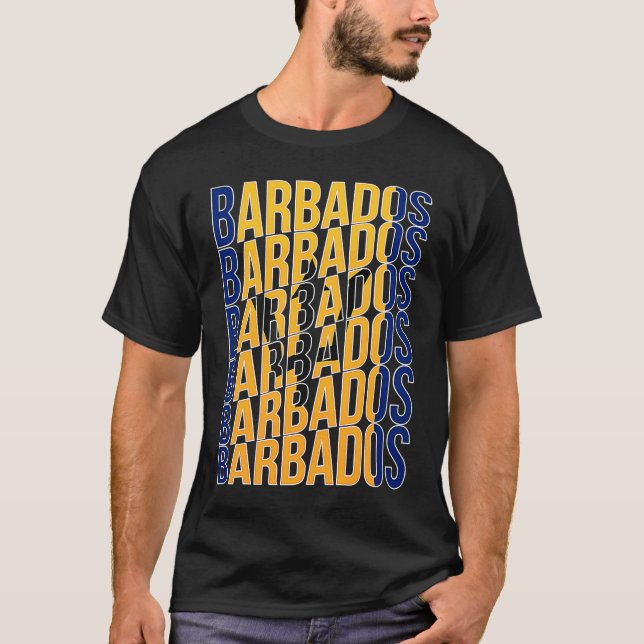 T-shirt Drapeau barbadien Patrimoine barbadien Fier R barb (Devant)