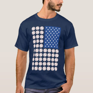 T-SHIRT DRAPEAU BASEBALL USA