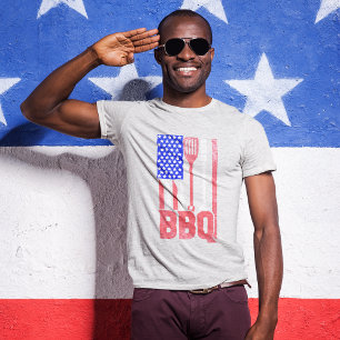 T-shirt Drapeau BBQ américain estompé