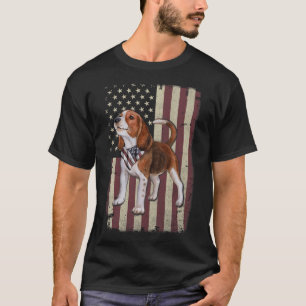 T-shirt Drapeau beagle américain Bandana 4 juillet patriot