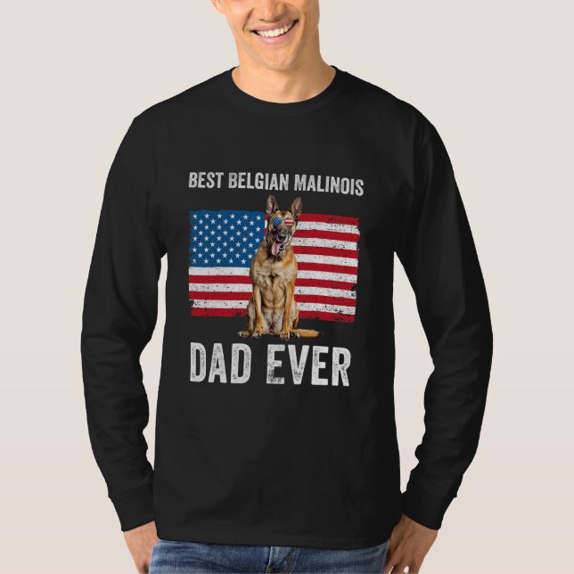 T-shirt Drapeau belge Malinois père américain Belgique (Devant)