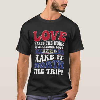 T-shirt Drapeau Belize Hommes & Femmes mignonnes jusqu'à B
