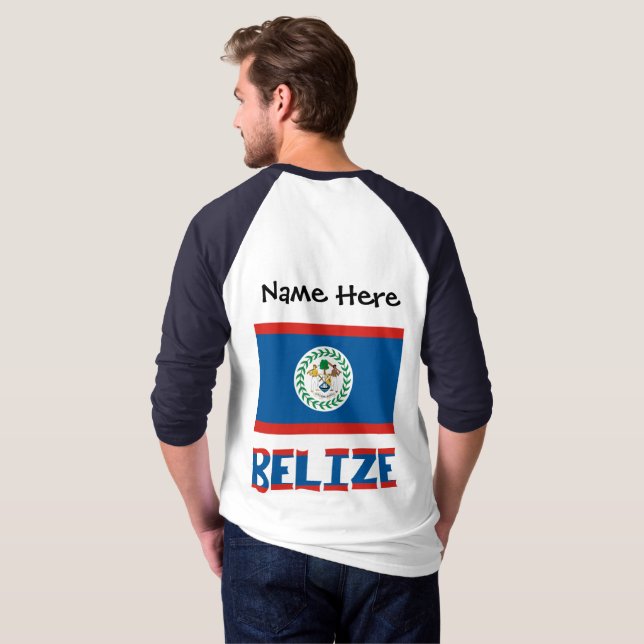 T-shirt Drapeau bélizien Personnalisé (Dos entier)
