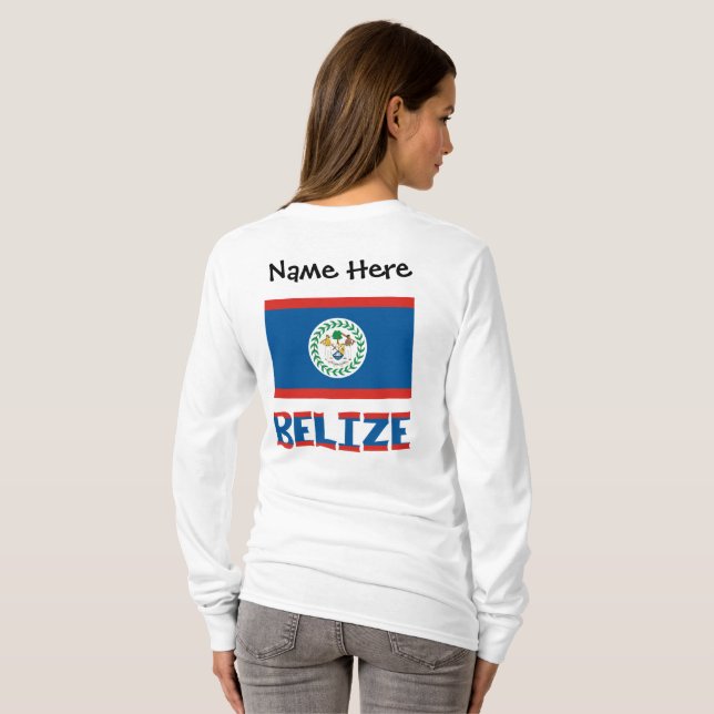T-shirt Drapeau bélizien Personnalisé (Dos entier)