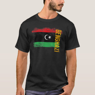 T-shirt Drapeau Benghazi Libye Pour Les Libyens Hommes Fem