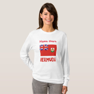 T-shirt Drapeau bermudien Bermude Rouge Nom Personnalisé
