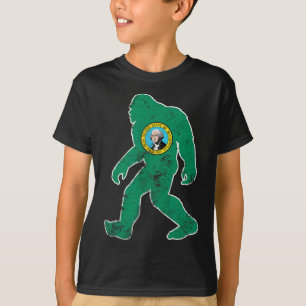T-shirt Drapeau Bigfoot Washington Sasquatch Hommes Femmes