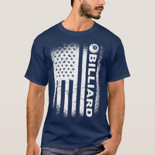 T-shirt Drapeau Billiard 8Ball Pool Billiard America