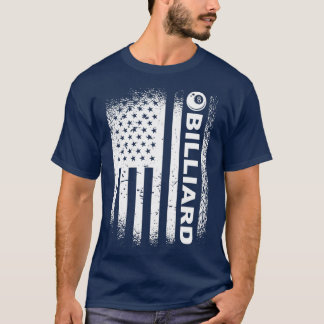T-shirt Drapeau Billiard 8Ball Pool Billiard America