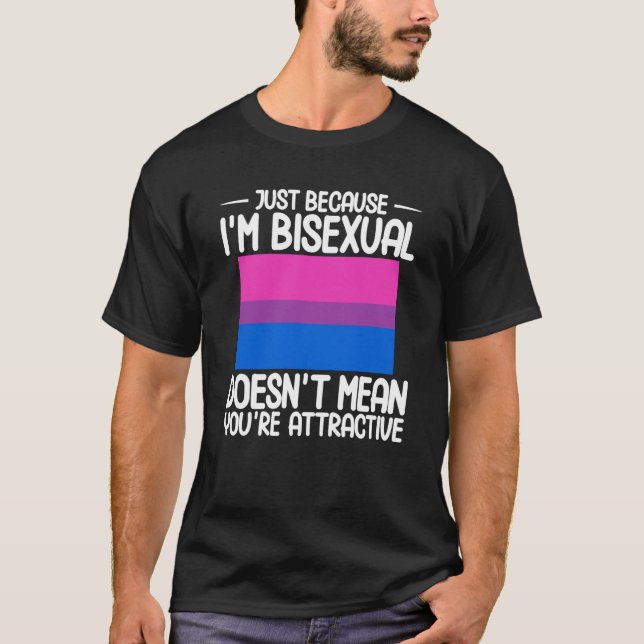 T-shirt Drapeau Bisexuel Bi Pride juste parce que je suis  (Devant)