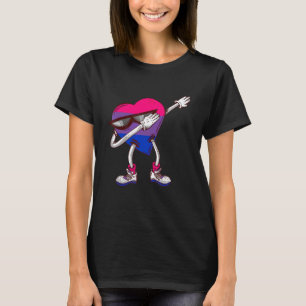 T-shirt Drapeau bisexuel LGBTQ Cœur bisexuel Dabbing Bisex