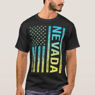 T-shirt Drapeau bleu jaune Nevada