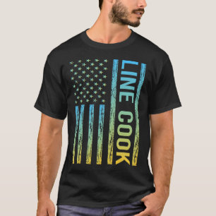 T-shirt Drapeau bleu jaune USA - Ligne Cook