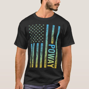 T-shirt Drapeau bleu jaune USA - Poway