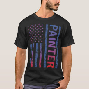 T-shirt Drapeau bleu rouge américain