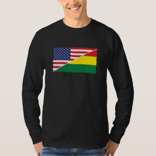 T-shirt Drapeau Bolivie Et Drapeau États-Unis Racines Ancê
