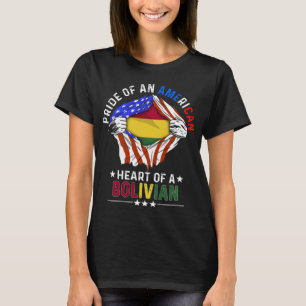 T-shirt Drapeau bolivien américain pays étranger Bolivie