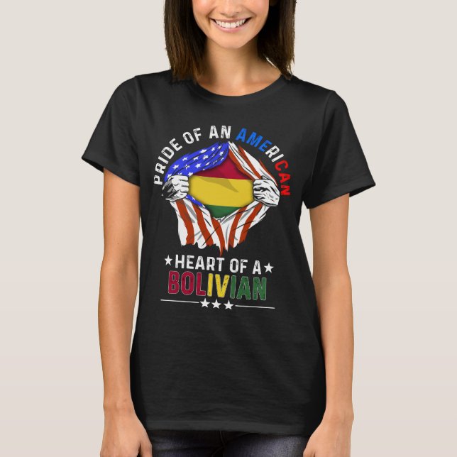 T-shirt Drapeau bolivien américain pays étranger Bolivie (Devant)
