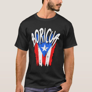 T-shirt Drapeau Boricua Porto-Ricain en détresse