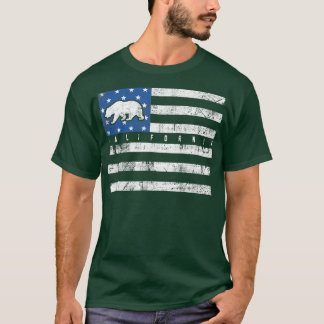 T-shirt Drapeau branché de l'ours californien