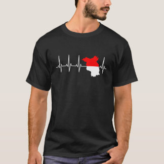T-shirt Drapeau Brandebourg ECG Heartbeat pour Brandenburg