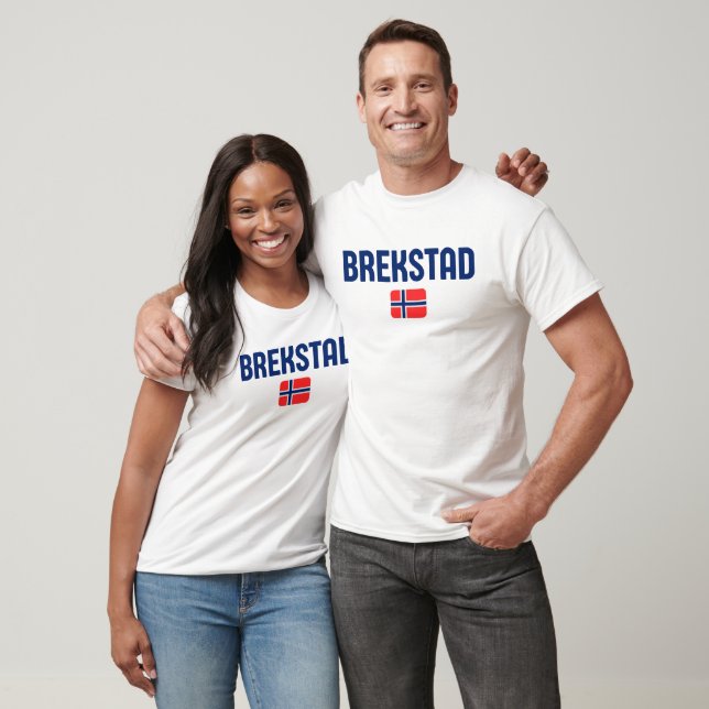 T-shirt Drapeau BREKSTAD Norvège (Unisexe)