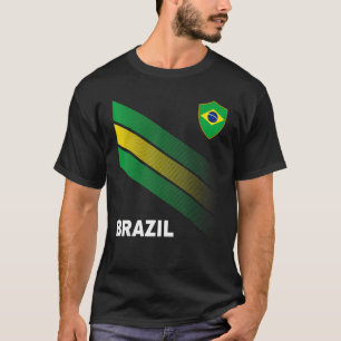 T-shirt Drapeau Brésil Football Pour Hommes Femmes Enfants
