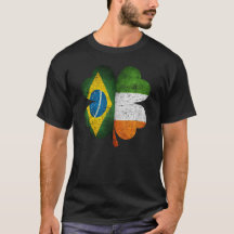 Drapeau Brésil Irlande Shamrock Brésil Irlande