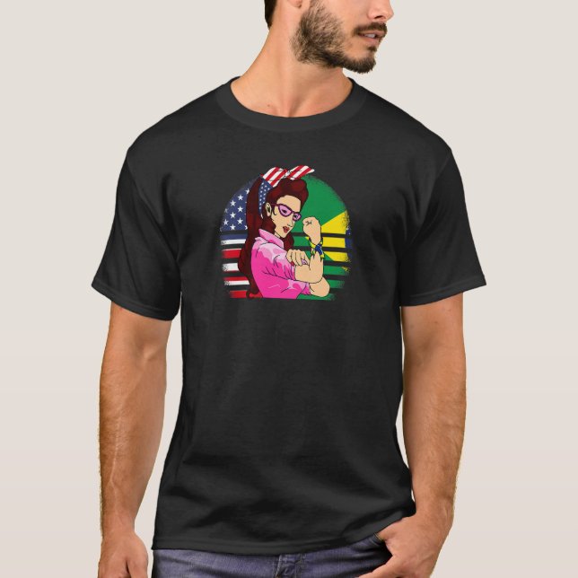 T-shirt Drapeau BRÉSILIEN Amérique RACINE USA Brésil Brési (Devant)