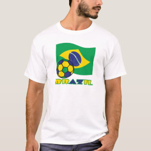 T-shirt Drapeau brésilien Brésil Ballon de football