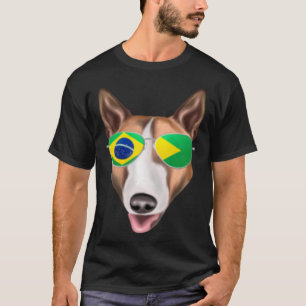 T-shirt Drapeau brésilien Bull Terrier Chien Brésil Poche
