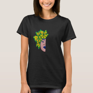 T-shirt Drapeau brésilien demi-visage Papillon brésilien R