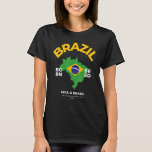 T-shirt Drapeau Brésilien Idée Pour Hommes & Carte Brésili