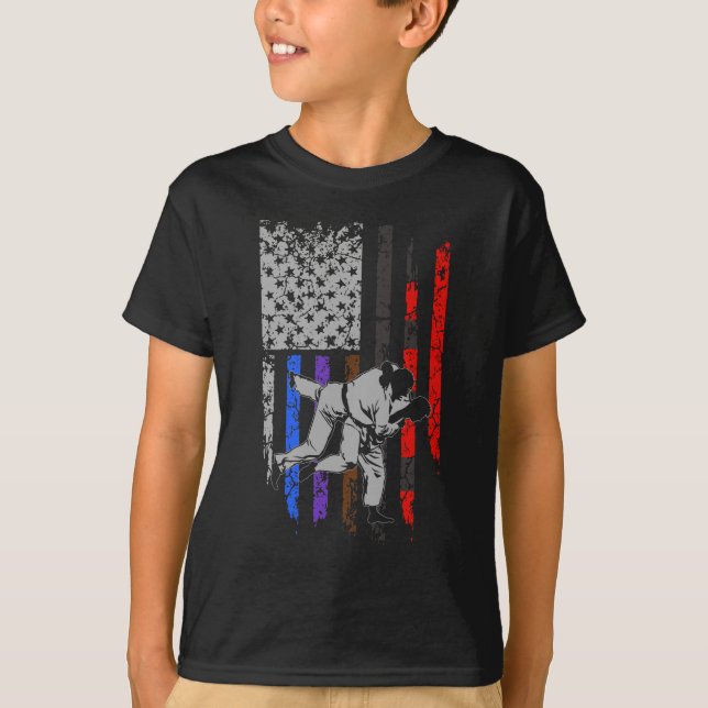 T-shirt Drapeau brésilien Jiu Jitsu Classement Étoiles et  (Devant)