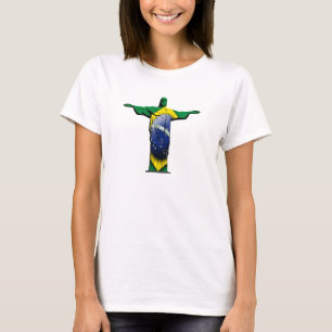 T-shirt Drapeau brésilien le Christ le rédempteur