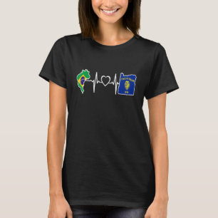 T-shirt Drapeau brésilien Oregon Brésil Oregon Heartbeat
