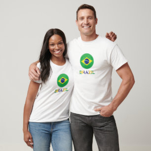 T-shirt Drapeau brésilien sur un football   Brésil