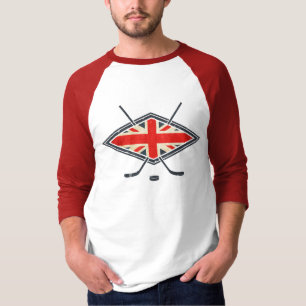T-shirt Drapeau britannique de hockey sur glace