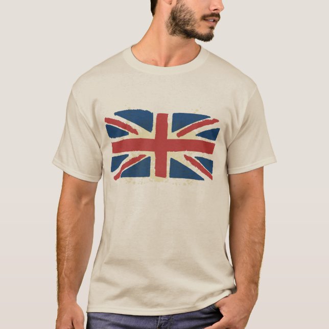 T-shirt Drapeau britannique grunge d'Union Jack (Devant)