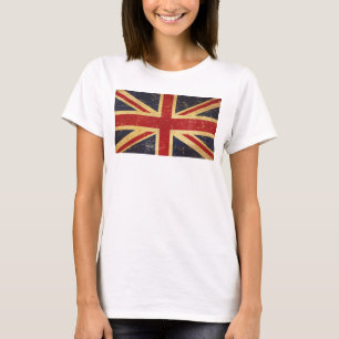 T-shirt Drapeau britannique Union Jack Vintage blanc fémin
