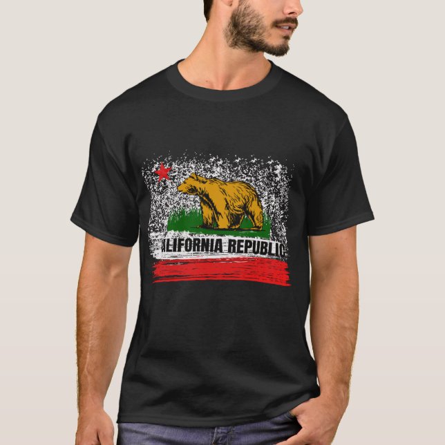 T-shirt Drapeau Cali Socle Norcal Cencal (Devant)