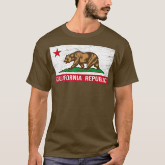 T-shirt Drapeau Californie CA Distorsion Design C