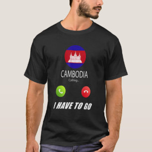 T-shirt Drapeau Cambodge Souvenir Cambodge Appelle Est App