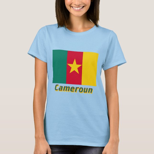 T-shirt Drapeau Cameroun avec le nom français (Devant)
