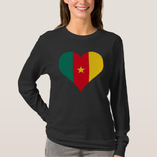 T-shirt Drapeau Cameroun Cœur Cameroun Amour Cameroun