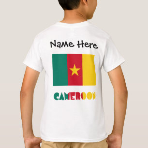 T-shirt Drapeau camerounais Personnalisation noire