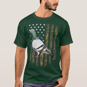 T-shirt Drapeau Camo américain Pigeon Bird 4 juillet
