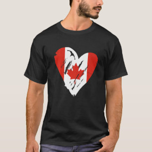 T-shirt Drapeau Canada Coeur rétro Feuille d'érable canadi