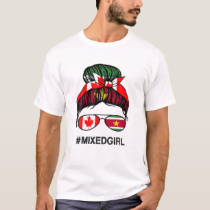 T-shirt Drapeau Canada Suriname Canadien Surinamese Messy 
